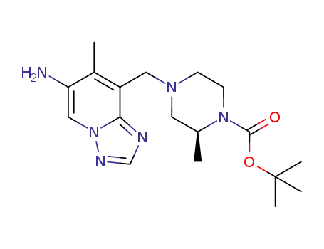 (S)-tert-butyl 4-((6-amino-7-methyl-[1,2,4]triazolo[1,5-a]pyridin-8-yl)methyl)-2-methylpiperazine-1-carboxylate