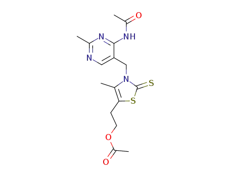 5-(2-acetoxy-ethyl)-3-(4-acetylamino-2-methyl-pyrimidin-5-ylmethyl)-4-methyl-3H-thiazole-2-thione