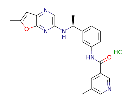 (S)-5-methyl-N-(3-(1-((6-methylfuro[2,3-b]pyrazin-3-yl)amino)ethyl)phenyl)nicotinamide hydrochloride salt