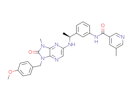 (S)-N-(3-(1-((1-(4-methoxybenzyl)-3-methyl-2-oxo-2,3-dihydro-1H-imidazo[4,5-b]pyrazin-5-yl)amino)ethyl)phenyl)-5-methylnicotinamide