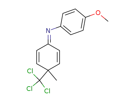Molecular Structure of 129332-85-0 (Benzenamine,
4-methoxy-N-[4-methyl-4-(trichloromethyl)-2,5-cyclohexadien-1-ylidene]-)
