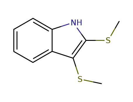 Molecular Structure of 120517-33-1 (1H-Indole, 2,3-bis(methylthio)-)