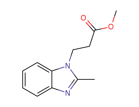 Molecular Structure of 138942-42-4 (1H-Benzimidazole-1-propanoic acid, 2-methyl-, methyl ester)