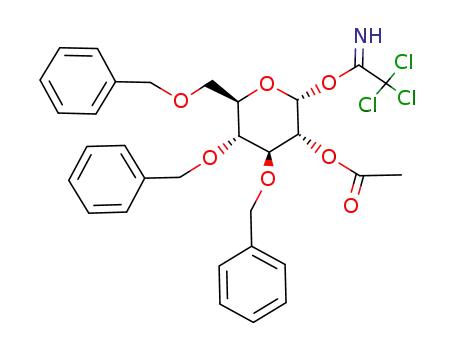 Molecular Structure of 108869-64-3 (2-O-Acetyl-3,4,6-tri-O-benzyl-a-D-mannopyranosyl trichloroacetimidate)