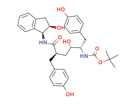 N-(2(R)-hydroxy-1(S)-indanyl)-5(S)-<(tert-butyloxycarbonyl)amino>-4(S)-hydroxy-6-(4-hydroxyphenyl)-2(R)-<(4-hydroxyphenyl)methyl>hexanamide
