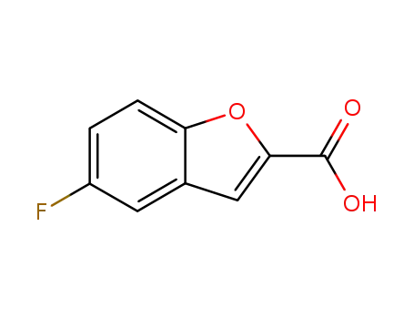 Molecular Structure of 89197-62-6 (5-FLUORO-1-BENZOFURAN-2-CARBOXYLIC ACID)
