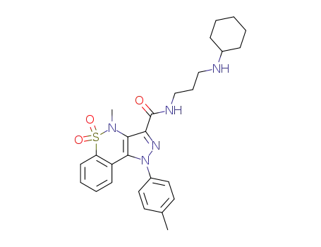 4-Methyl-5,5-dioxo-1-p-tolyl-4,5-dihydro-1H-5λ6-thia-1,2,4-triaza-cyclopenta[a]naphthalene-3-carboxylic acid (3-cyclohexylamino-propyl)-amide