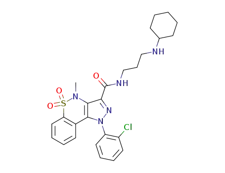 1-(2-Chloro-phenyl)-4-methyl-5,5-dioxo-4,5-dihydro-1H-5λ6-thia-1,2,4-triaza-cyclopenta[a]naphthalene-3-carboxylic acid (3-cyclohexylamino-propyl)-amide