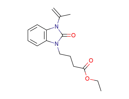 Molecular Structure of 116199-87-2 (3-Isopropenyl-2-oxo-1-benzimidazolinebutyric Acid Ethyl Ester)