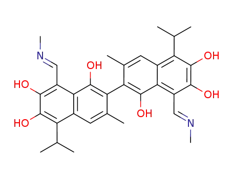 5,5'-Diisopropyl-3,3'-dimethyl-8,8'-bis-[(E)-methyliminomethyl]-[2,2']binaphthalenyl-1,6,7,1',6',7'-hexaol