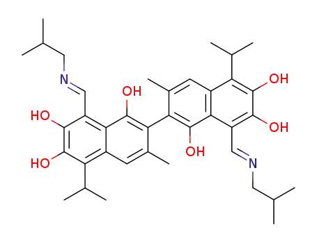 8,8'-Bis-[(E)-isobutylimino-methyl]-5,5'-diisopropyl-3,3'-dimethyl-[2,2']binaphthalenyl-1,6,7,1',6',7'-hexaol