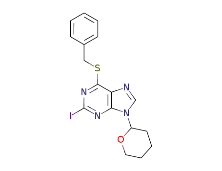 6-benzylsulfanyl-2-iodo-9-(tetrahydropyran-2-yl)-9H-purine