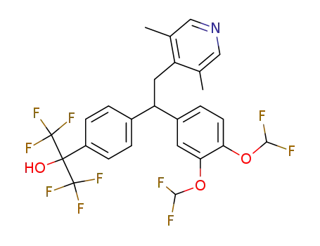 2-{4-[1-(3,4-bis-difluoromethoxy-phenyl)-2-(3,5-dimethyl-pyridin-4-yl)-ethyl]-phenyl}-1,1,1,3,3,3-hexafluoro-propan-2-ol