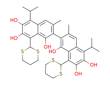 8,8'-bis-[1,3]dithian-2-yl-5,5'-diisopropyl-3,3'-dimethyl-[2,2']binaphthalenyl-1,6,7,1',6',7'-hexaol
