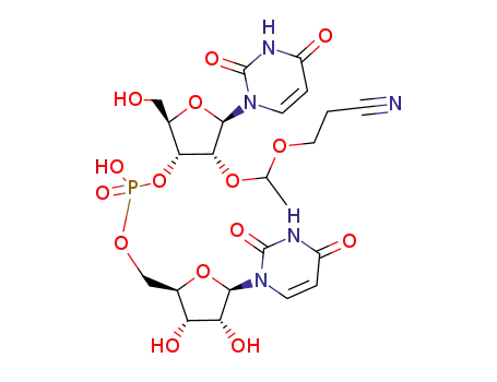 phosphoric acid 4-[1-(2-cyano-ethoxy)-ethoxy]-5-(2,4-dioxo-3,4-dihydro-2H-pyrimidin-1-yl)-2-hydroxymethyl-tetrahydro-furan-3-yl ester 5-(2,4-dioxo-3,4-dihydro-2H-pyrimidin-1-yl)-3,4-dihydroxy-tetrahydro-furan-2-ylmethyl ester