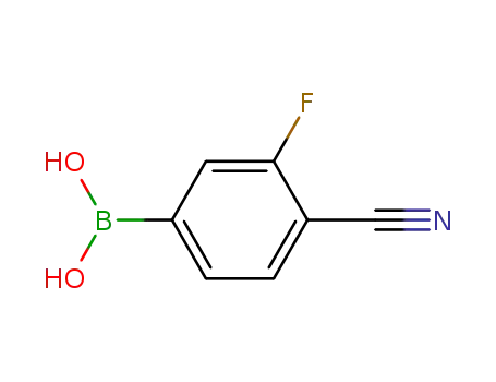 Molecular Structure of 843663-18-3 (4-Cyano-3-fluorophenylboronic acid)