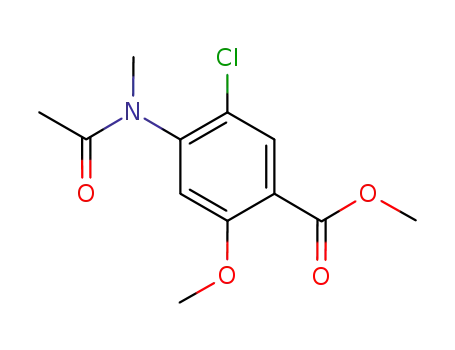 Molecular Structure of 202822-76-2 (Benzoic acid, 4-(acetylmethylamino)-5-chloro-2-methoxy-, methyl ester)