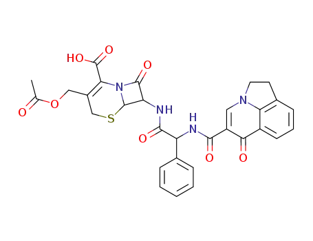 (6R)-3-acetoxymethyl-8-oxo-7t-[(R)-2-(6-oxo-1,2-dihydro-6H-pyrrolo[3,2,1-ij]quinoline-5-carbonylamino)-2-phenyl-acetylamino]-(6rH)-5-thia-1-aza-bicyclo[4.2.0]oct-2-ene-2-carboxylic acid