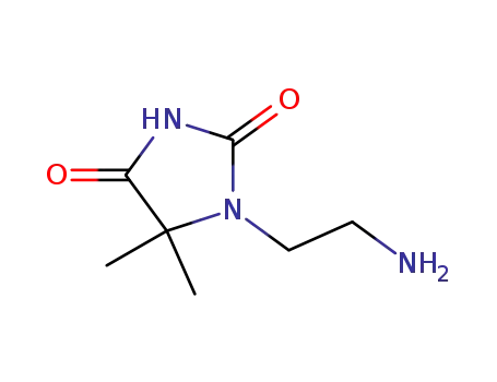 Molecular Structure of 893433-60-8 (1-(2-aMinoethyl)-5,5-diMethyliMidazolidine-2,4-dione)
