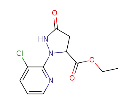 Molecular Structure of 500011-88-1 (ETHYL 1-(3-CHLORO-2-PYRIDINYL)-3-PYRAZOLIDINONE-5-CARBOXYLATE)