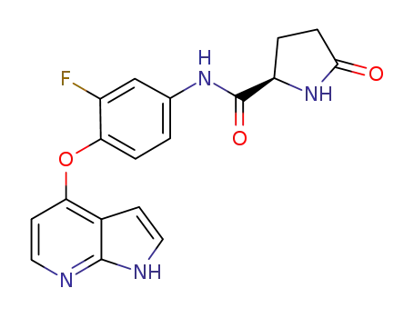 N-[3-fluoro-4-(1H-pyrrolo[2,3-b]pyridin-4-yloxy)phenyl]-5-oxo-D-prolineamide