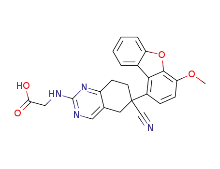 {[6-cyano-6-(4-methoxydibenzo[b,d]furan-1-yl)-5,6,7,8-tetrahydroquinazolin-2-yl]amino}acetic acid