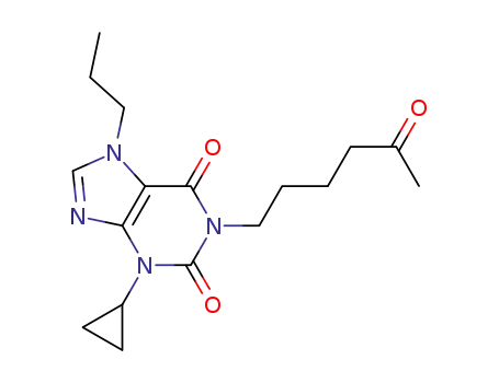 3-cyclopropyl-3,7-dihydro-1-(5-oxohexyl)-7-n-propyl-1H-purine-2,6-dione