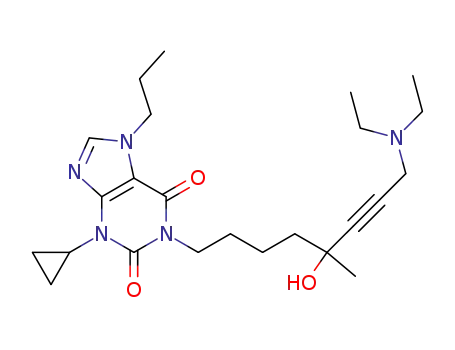 3-Cyclopropyl-1-(8-diethylamino-5-hydroxy-5-methyl-6-octynyl)-7-propylxanthine
