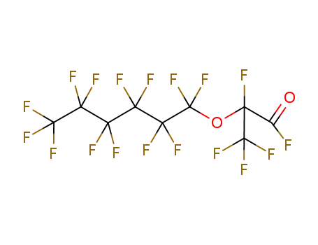 Molecular Structure of 13140-31-3 (Propanoyl fluoride, 2,3,3,3-tetrafluoro-2-[(tridecafluorohexyl)oxy]-)