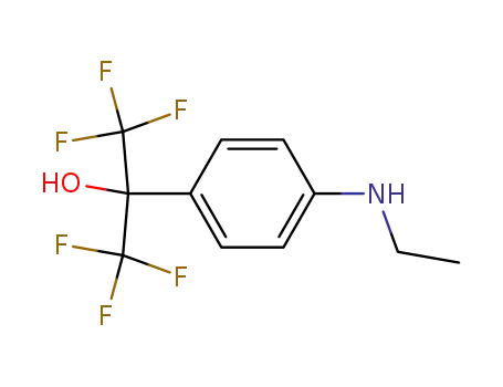 Molecular Structure of 65797-85-5 (2-(4-(ETHYLAMINO)PHENYL)-1,1,1,3,3,3-HEXAFLUOROPROPAN-2-OL)