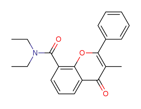 4H-1-Benzopyran-8-carboxamide,
N,N-diethyl-3-methyl-4-oxo-2-phenyl-