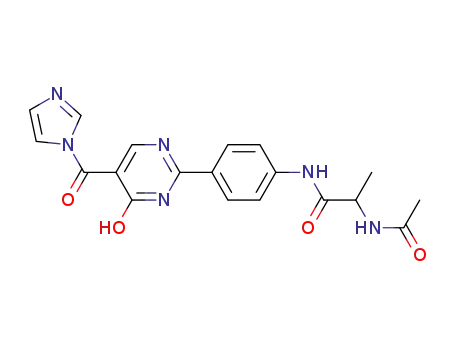 2-[4-(N-acetyl-DL-alanylamino)phenyl]-4-hydroxy-5-pyrimidine carboxylic acid imidazolide