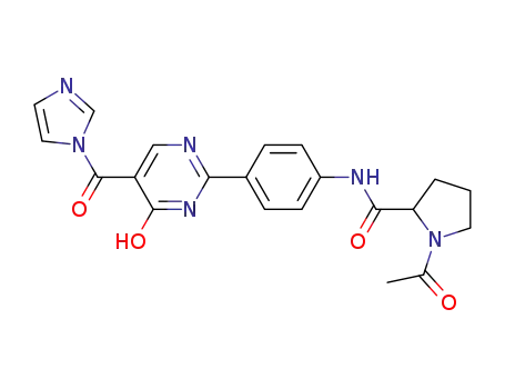 2-[4-(N-acetyl-DL-prolylamino)phenyl]-4-hydroxy-5-pyrimidine carboxylic acid imidazolide