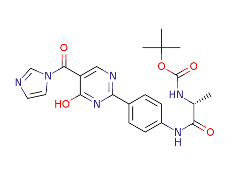 2-[4-(N-t-butoxycarbonyl-D-alanylamino)phenyl]-4-hydroxy-5-pyrimidine carboxylic acid imidazolide