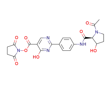 2-[4-(N-acetyl-L-hydroxyprolylamino)phenyl]-4-hydroxy-5-pyrimidine carboxylic acid N-hydroxysuccinimide ester