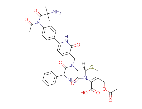 N-[6-[4-(N-acetyl-alpha-aminoisobutyrylamino)phenyl]-1,2-dihydro-2-oxonicotinyl]-7-[D-2-amino-2-phenylacetamido]-3-acetoxymethyl-3-cephem-4-carboxylic acid