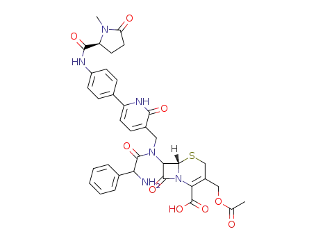 N-[6-[4-[N-Methyl-5-oxo-L-prolylamino]phenyl]-1,2-dihydro-2-oxo-nicotinyl]-7-[D-2-amino-2-phenylacetamido]-3-acetoxymethyl-3-cephem-4-carboxylic acid