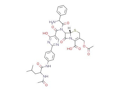 N-[2-[4-(N-Acetyl-DL-leucylamino)phenyl]-4-hydroxy-5-pyrimidinylcarbonyl]-7-[D-2-amino-2-phenylacetamido]-3-acetoxymethyl-3-cephem-4-carboxylic acid