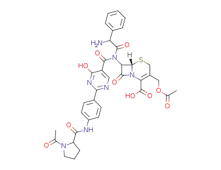 N-[2-[4-(N-Acetyl-DL-prolylamino)phenyl]-4-hydroxy-5-pyrimidinylcarbonyl]-7-[D-2-amino-2-phenylacetamido]-3-acetoxy-methyl-3-cephem-4-carboxylic acid