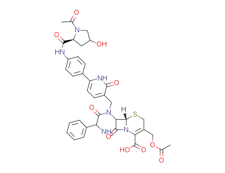 N-[6-[4-(N-Acetyl-4-hydroxy-L-prolylamino)phenyl]-1,2-dihydro-2-oxonicotinyl]-7-[D-2-amino-2-phenylacetamido]-3-acetoxymethyl-3-cephem-4-carboxylic acid
