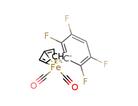 Molecular Structure of 12110-35-9 (Iron, dicarbonyl(h5-2,4-cyclopentadien-1-yl)(2,3,5,6-tetrafluorophenyl)-)