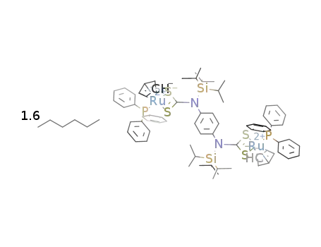 1,4-[CpRu(PPh3)S2CN(Si(i)Pr3)]2C6H4*1.6(hexane)