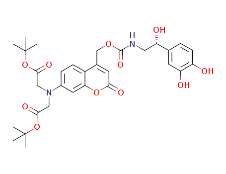N-{{7-[bis(tert-butoxycarbonylmethyl)amino]coumarin-4-yl}methyloxycarbonyl}-L-norepinephrine