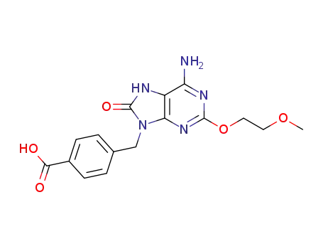 4-{[6-amino-2-(2-methoxyethoxy)-8-oxo-7H-purine-9(8H)-yl]methyl}benzoic acid