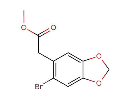 Molecular Structure of 51665-84-0 (Methyl 2-(6-bromo-2H-1,3-benzodioxol-5-yl)acetate)