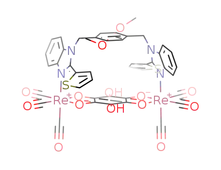 [(CO)3Re(μ-THBQ)(μ-(1,4-bis(2-(2-thiophen-yl)benzimidazol-1-ylmethyl)-2,5-dimethoxybenzene))Re(CO)3]