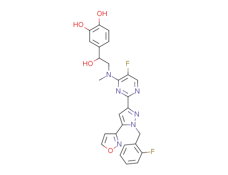 4-(2-((5-fluoro-2-(1-(2-fluorobenzyl)-5-(isoxazol-3-yl)-1H-pyrazol-3-yl)pyrimidin-4-yl)(methyl)amino)-1-hydroxyethyl)benzene-1,2-diol