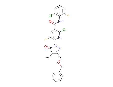 6-(3-((benzyloxy)methyl)-4-ethyl-5-oxo-4,5-dihydro-1H-pyrazol-1-yl)-2-chloro-N-(2-chloro-6-fluorophenyl)-5-fluoronicotinamide