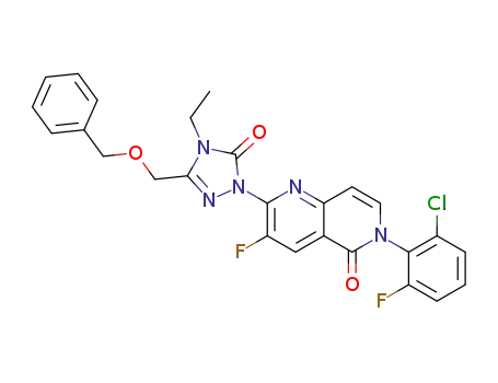 2-(3-((benzyloxy)methyl)-4-ethyl-5-oxo-4,5-dihydro-1H-1,2,4-triazol-1-yl)-6-(2-chloro-6-fluorophenyl)-3-fluoro-1,6-naphthyridin-5(6H)-one