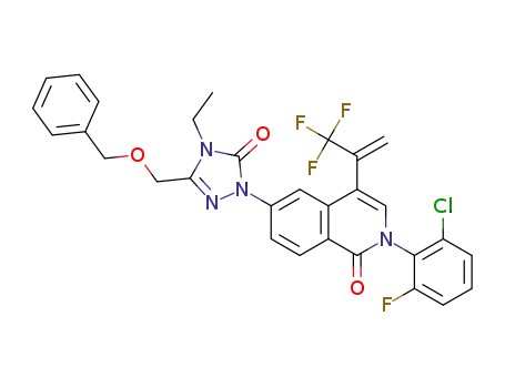6-(3-((benzyloxy)methyl)-4-ethyl-5-oxo-4,5-dihydro-1H-1,2,4-triazol-1-yl)-2-(2-chloro-6-fluorophenyl)-4-(3,3,3-trifluoroprop-1-en-2-yl)isoquinolin-1(2H)-one